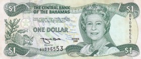 Bahamas, 1 Dollar, 1996, UNC,p57

Serial Number: BV 096553
Estimate: 15 - 30 USD