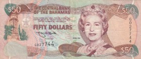 Bahamas, 50 Dollars, 1996, VF,p61a

Serial Number: G 027744
Estimate: 200 - 400 USD