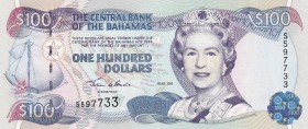 Bahamas, 100 Dollars, 2000, UNC,p67

Serial Number: S 597733
Estimate: 300 - 600 USD
