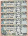 Bahamas, 1/2 Dollar, 2001, UNC,p68, (Total 5 consecutive banknotes)

Serial Number: A1163661-6
Estimate: 25 - 50 USD