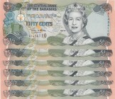 Bahamas, 1/2 Dollar, 2001, UNC,p68/ pNew, (Total 6 consecutive banknotes)

Serial Number: A 1434110-5
Estimate: 15 - 30 USD