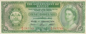 Belize, 1 Dollar, 1976, VF,p33c
Portrait of Queen Elizabeth II
Serial Number: A/3 767741
Estimate: 35 - 70 USD