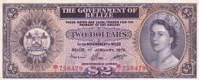 Belize, 2 Dollars, 1976, AUNC,p34c

Serial Number: B/1 758479
Estimate: 150 - 300 USD