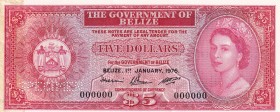 Belize, 5 Dollars, 1976, XF,p35bs, SPECİMEN

Serial Number: 0000000
Estimate: 300 - 600 USD