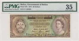 Belize, 20 Dollars, 1975, VF,p37b
PMG 35
Serial Number: E/1 394201
Estimate: 300 - 600 USD