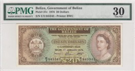 Belize, 20 Dollars, 1976, VF,p37c
PMG 30
Serial Number: E/2 845343
Estimate: 250 - 500 USD