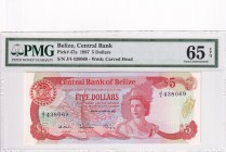 Belize, 5 Dollars, 1987, UNC,p47a
PMG 65 EPQ
Serial Number: J/4 438096
Estimate: 175 - 350 USD