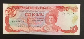 Belize, 5 Dollars, 1989, UNC,p47b

Serial Number: J/5 477123
Estimate: 150 - 300 USD