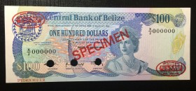 Belize, 100 Dollars, 1989, UNC,p50bs, SPECİMEN

Serial Number: X/2 000000
Estimate: 500 - 1000 USD