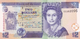 Belize, 2 Dollars, 2002, UNC,p60b

Serial Number: CC 262096
Estimate: 15 - 30 USD
