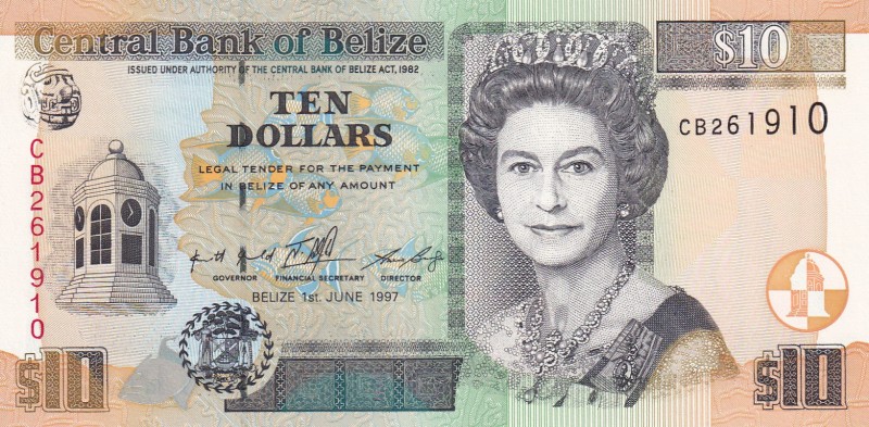 Belize, 10 Dollars, 1997, UNC,p62a

Serial Number: CB 261910
Estimate: 100 - ...