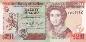 Belize, 20 Dollars, 2000, UNC,p63b

Serial Number: CD 006912
Estimate: 75 - 150 USD