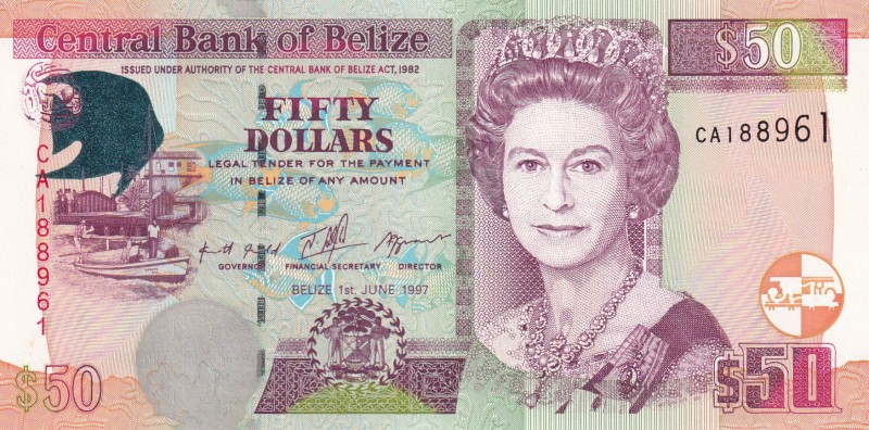 Belize, 50 Dollars, 1997, UNC,p64a

Serial Number: CA 188961
Estimate: 400 - ...