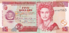 Belize, 5 Dollars, 2007, UNC,p67c

Serial Number: DF 797563
Estimate: 15 - 30 USD