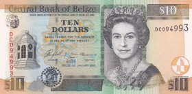 Belize, 10 Dollars, 2005, UNC,p68b

Serial Number: DC 094993
Estimate: 30 - 60 USD
