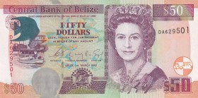 Belize, 50 Dollars, 2003, UNC,p70a

Serial Number: DA 629501
Estimate: 100 - 200 USD