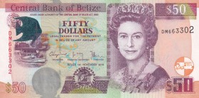 Belize, 50 Dollars, 2014, UNC,p70e

Serial Number: DM 663302
Estimate: 75 - 150 USD