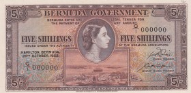 Bermuda, 5 Shillings, 1952, UNC,18as, SPECİMEN

Serial Number: G/1 000000
Estimate: 250 - 500 USD