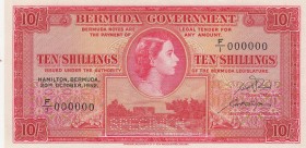 Bermuda, 10 Shillings, 1952, UNC,p19as, SPECİMEN

Serial Number: F/1 000000
Estimate: 400 - 800 USD