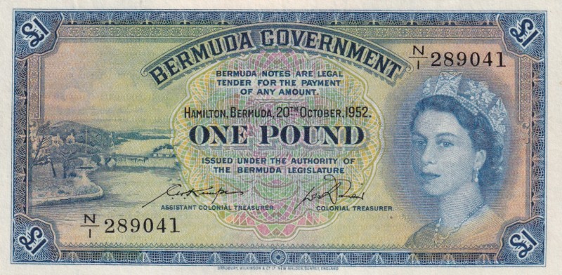 Bermuda, 1 Pound, 1952, AUNC,p20a

Serial Number: N/1 289041
Estimate: 250 - ...