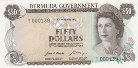 Bermuda, 50 Dollars, 1970, UNC,p27a, Low serial number

Serial Number: A/1 000139
Estimate: 1000 - 2000 USD