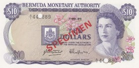 Bermuda, 10 Dollars, 1978, UNC,p30
Queen II.Elizabeth potrait 
Serial Number: A/1 44889
Estimate: 30 - 60 USD