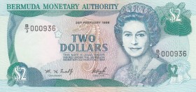 Bermuda, 2 Dollars, 1996, UNC,p40Aa, Low serial number

Serial Number: B/3 000936
Estimate: 20 - 40 USD