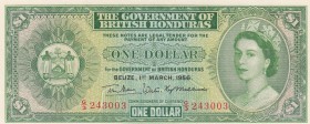 British Honduras, 1 Dollar, 1956, UNC,p28a

Serial Number: G/3 243003
Estimate: 750 - 1500 USD