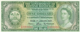 British Honduras, 1 Dollar, 1969, UNC,p28bs, SPECİMEN

Serial Number: G/5 00000
Estimate: 250 - 500 USD