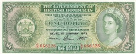 British Honduras, 1 Dollar, 1973, UNC,p28c

Serial Number: G/6 666226
Estimate: 150 - 300 USD