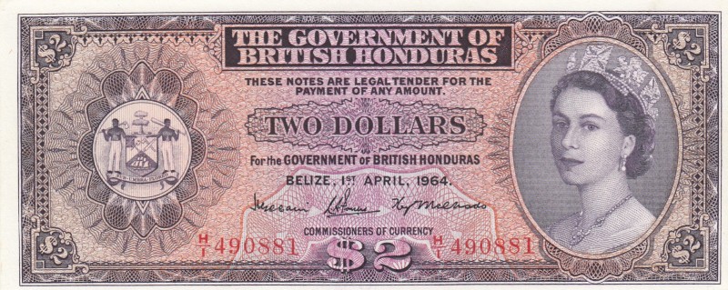 British Honduras, 2 Dollars, 1964, UNC,p29b

Serial Number: H/1 490881
Estima...