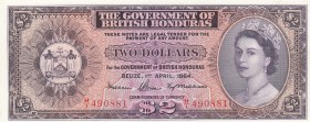 British Honduras, 2 Dollars, 1964, UNC,p29b

Serial Number: H/1 490881
Estimate: 400 - 800 USD
