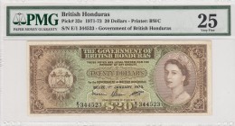 British Honduras, 20 Dollars, 1973, VF,p32c
PMG 25
Serial Number: E/1 344523
Estimate: 750 - 1500 USD