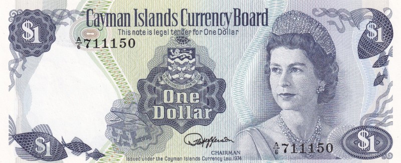 Cayman Islands, 1 Dollar, 1985, UNC,p5e

Serial Number: A/6 711150
Estimate: ...