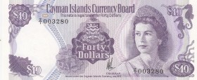 Cayman Islands, 40 Dollars, 1981, UNC,p9r, REPLACEMENT

Serial Number: Z/1 003280
Estimate: 400 - 800 USD