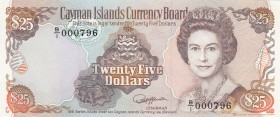 Cayman Islands, 25 Dollars, 1991, UNC,p14a, Low serial number

Serial Number: B/1 000796
Estimate: 150 - 300 USD