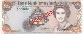 Cayman Islands, 25 Dollars, 1991, UNC,p14s, SPECİMEN

Serial Number: B/1 000000
Estimate: 250 - 500 USD