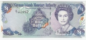 Cayman Islands, 1 Dollar, 1996, UNC (-),p16
Portrait of Queen Elizabeth II
Serial Number: C/I 045692
Estimate: 10 - 20 USD