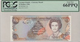 Cayman Islands, 25 Dollars, 1996, UNC,p19
PCGS 66 PPQ
Serial Number: B/I 601871
Estimate: 75 - 150 USD