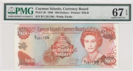 Cayman Islands, 100 Dollars, 1996, UNC,p20
PMG 67 EPQ
Serial Number: B/1 251196
Estimate: 250 - 500 USD