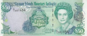 Cayman Islands, 50 Dollars, 2001, UNC,p29a

Serial Number: C/1 001464
Estimate: 125 - 250 USD