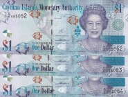 Cayman Islands, 1 Dollar, 2011, UNC,p38, (Total 3 consecutive banknotes)

Serial Number: D/5 585052-4
Estimate: 15 - 30 USD