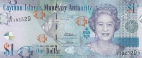 Cayman Islands, 1 Dollar, 2010, UNC,p38c
Queen II.Elizabeth potrait 
Serial Number: D/3 882529
Estimate: 5 - 10 USD