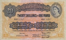 East Africa, 20 Shillings, 1956, UNC,p35a

Serial Number: H80 11317
Estimate: 400 - 800 USD
