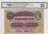 East Africa, 100 Shillings, 1954, VF,p36a
PMG 25
Serial Number: G3 17606
Estimate: 750 - 1500 USD