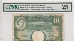 East Africa, 10 Shillings, 1958-60, VF,p38
PMG 25
Serial Number: V4 20563
Estimate: 150 - 300 USD