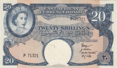East Africa, 20 Shillings, 1958, VF (+),p39

Serial Number: P 71321
Estimate: 100 - 200 USD