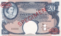 East Africa, 20 Shillings, 1958, UNC,p39s, SPECİMEN

Serial Number: A 000000
Estimate: 400 - 800 USD
