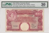 East Africa, 100 Shillings, 1958-60, VF,p40
PMG 30
Serial Number: Y53168
Estimate: 400 - 800 USD
