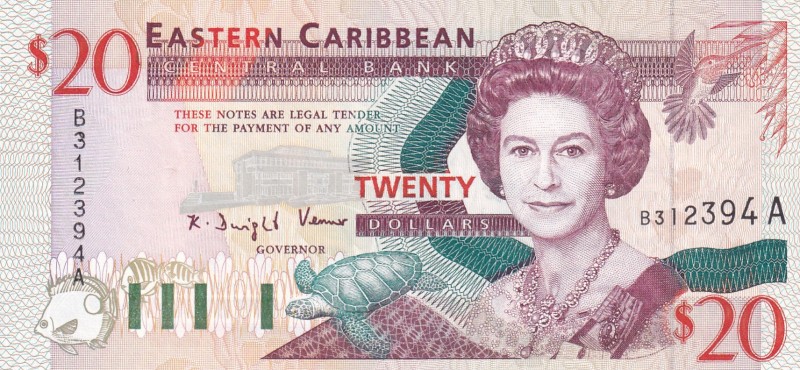 East Caribbean States, 20 Dollars, 1994, UNC,p33a

Serial Number: B 312394A
E...